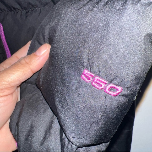 The North Face Primaloft Stow Puffer Jacket Girl XL TG Full Zip Black & Purpple - Picture 6 of 11